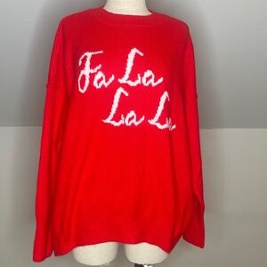 Red Fa La La La Sweater
